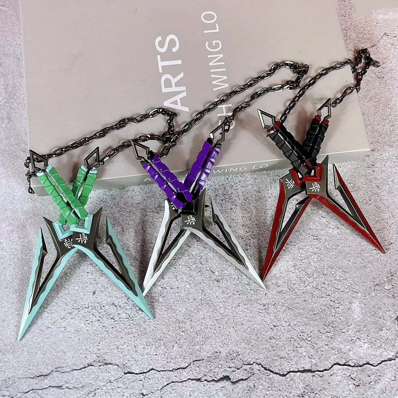 Valorant Katana-cuchillo de estrella Ninja de Metal, espada de 6,3 pulgadas, tamaño Real, Katana japonesa, sabre samurái Original, Anime, Cosplay, regalo Kunai