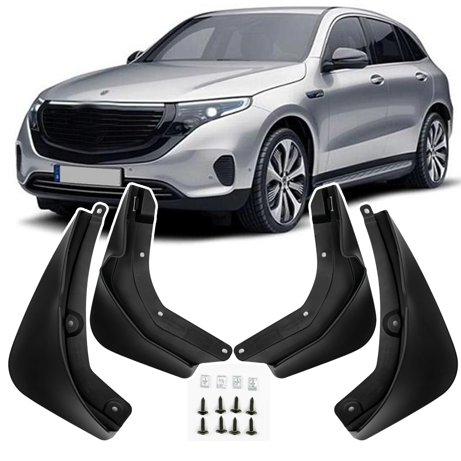 

4Pcs Set Mud Flaps Splash Guards Mudguards Car Fender Protection Body Kit For Mercedes Benz EQC 400 2019-2022 Cover Accessories