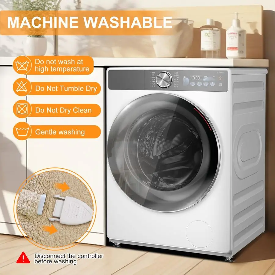 

Электрическое одеяло с подогревом, полноразмерное (72x84 дюйма), бежевое, мягкое, двустороннее, из шерпы, с LED-дисплеем, 6 уровней нагрева