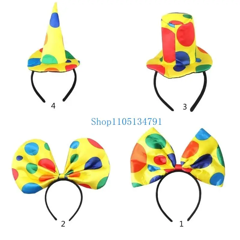 

98 км 3D шляпа клоун обруч для волос с бантом повязка на голову для взрослых Хэллоуин костюм аксессуары