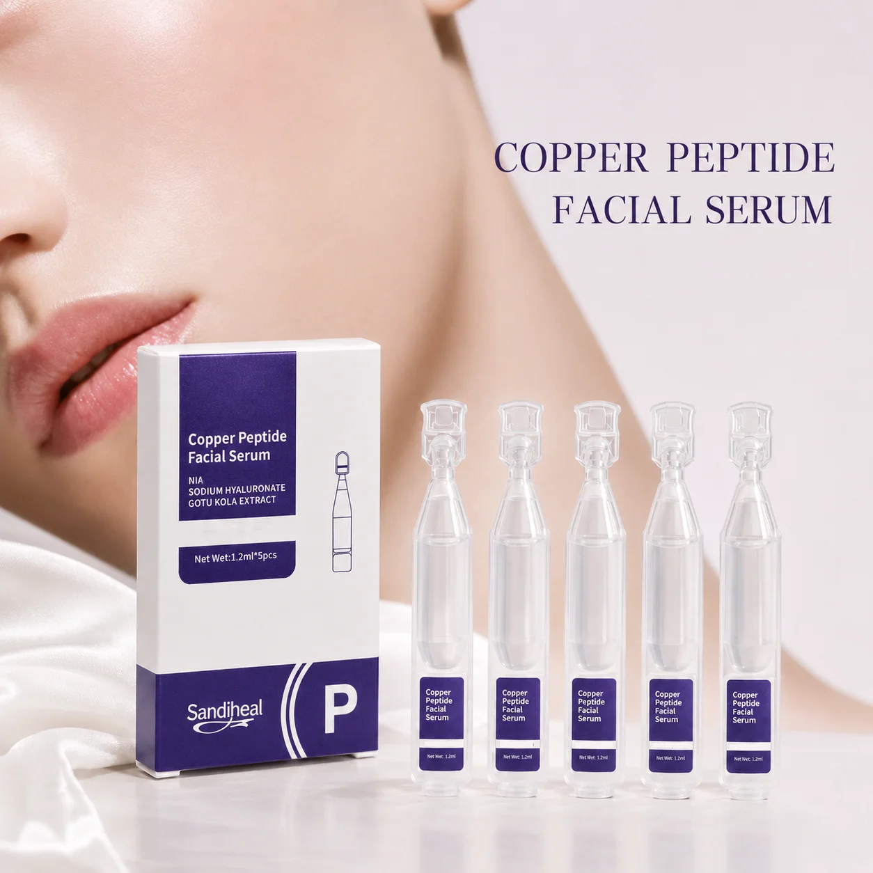 Travel Protable Serum Copper Peptide Disposable essence Collagen Korean Skin Care Hydration Smoothing Facial Ampoules 5/30pcs