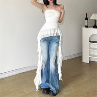 Fashion 2025 Ribbon Chest Top Women Spring Summer New Sexy Solid Vest Female Sleeveless Sweet Y2k Street Clothes Lady Party Club