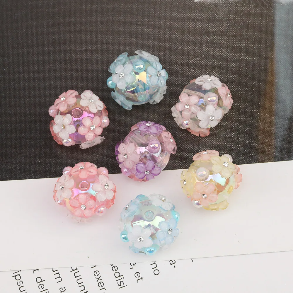 

Cordial Design 40Pcs 20*20MM Acrylic Bead/Flower Effect/Hand Made/Round Shape/Jewelry Findings & Components/DIY Beads #14936