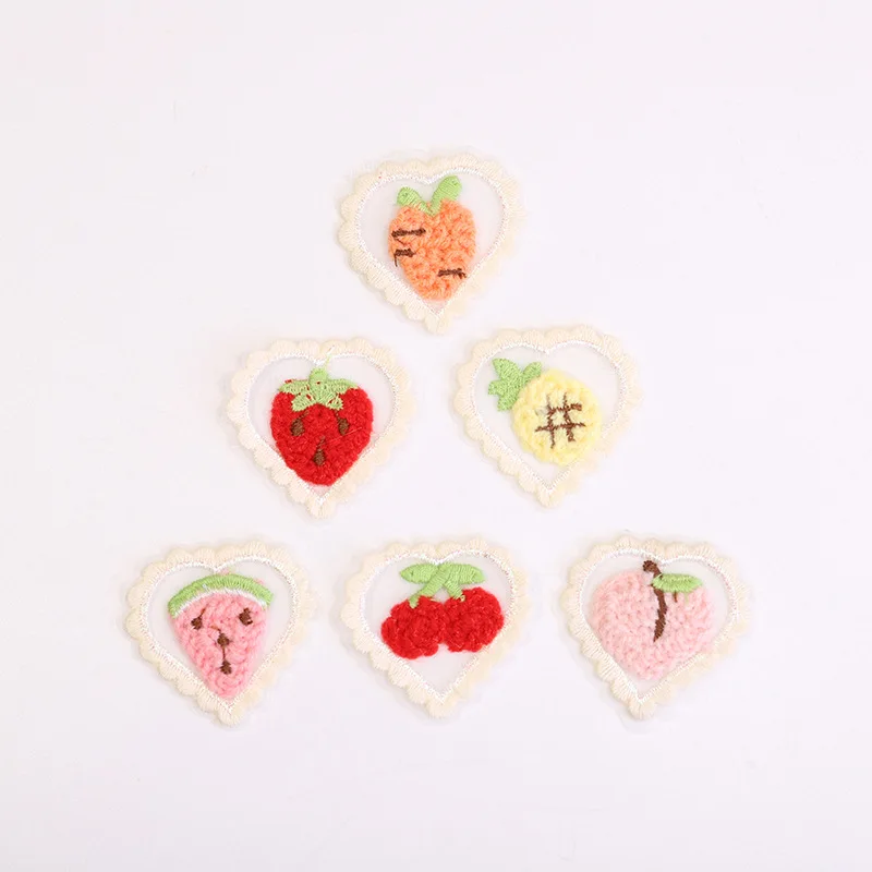 10PCS Hot clothing accessories accessories decorative clothing patches new mesh love fruit embroidery accessories stickers