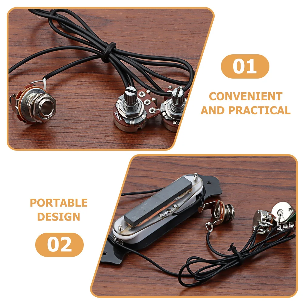 

1 Set Guitar Pickup Loaded Prewired Control Harness Lightweight Small Size Easy Install No Drilling High Sensitivity Clear Sound