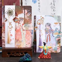Chinese Style Retro Color Page Magnetic Notebook Hardcover Diary Book Beautiful Birthday Gift  for Planners Journals