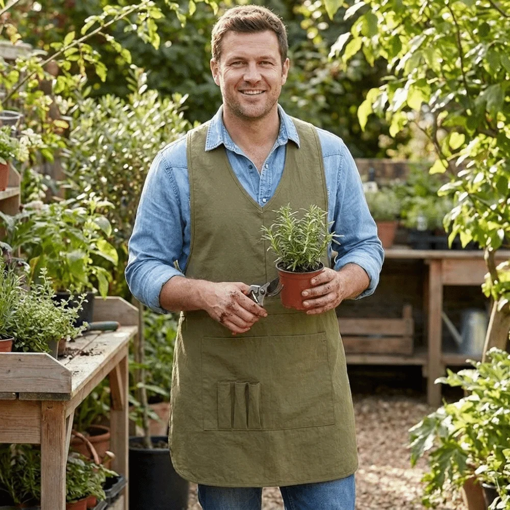 Wear Resistant Anti Fouling Apron Anti Splash with Pocket Workwear Apron Soft Waterproof Cooking Apron Catering Specific