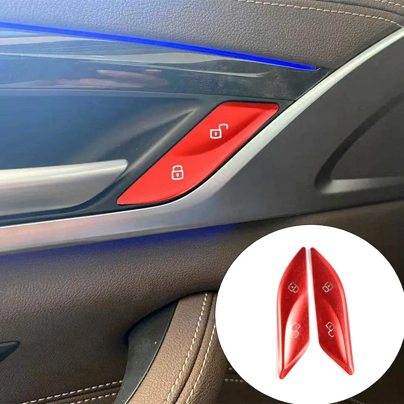 

Car Door Unlock Buttons Decoration Cover Trim For BMW 5 Series G30 2018-2022 Aluminum Alloy Stickers Interior Accessories Decals