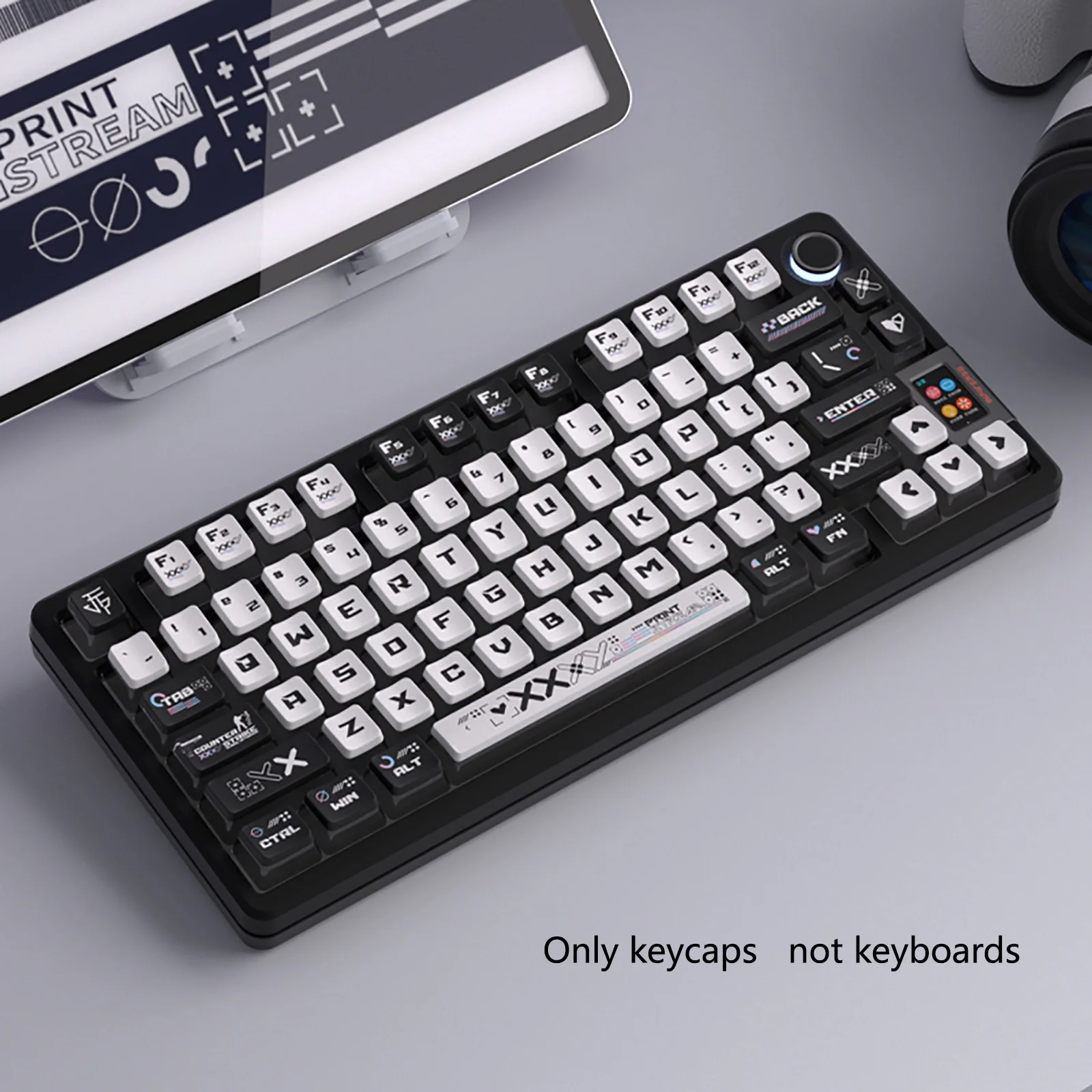 122 Keys Black White Pudding Theme Keycaps Keycaps Four Side Transparent PBT Mechanical Gaming Keyboard For MX Swtiches Key Caps