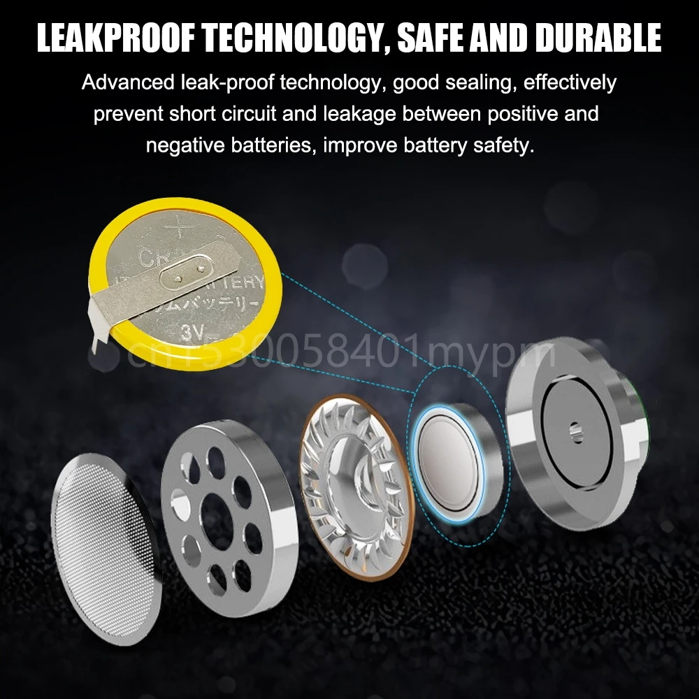 8PCS Dewtox CR2032 3V Lithium Battery In Line Horizontal Solder Pin Battery for Automobile Remote Control Mainboard Scale