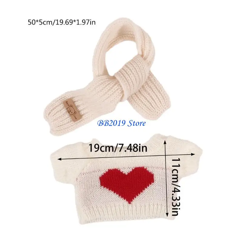 Q0KB 30 Bär Dress Up Pullover/Schal Stofftier Outfit Plüsch Bär Kleidung