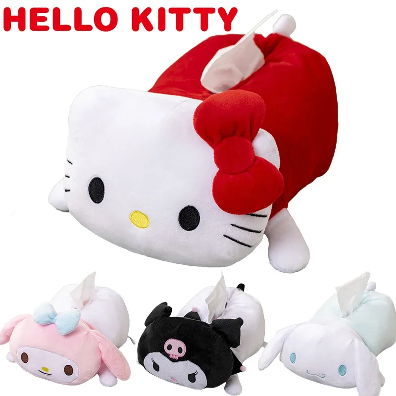 

Sanrio Hello Kitty Tissue Case Napkin Holder for Living Room Car Tissue Box Home Decoration Desktop Bedroom Plush Napkin Holder