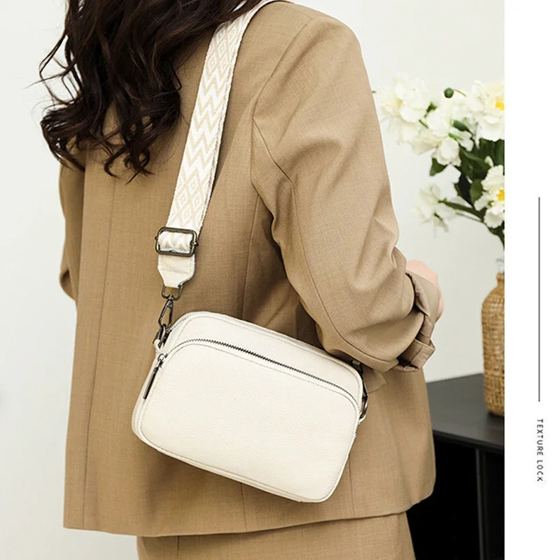 Women Crossbody Bag Multi Space Fashion Design Sense Large Capacity PU Material Lightweight Single Shoulder Bag