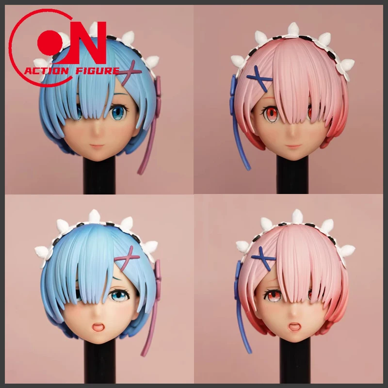 In Stock MR.TOYS MT2020-05 1/6 Anime Girl Rem Ram Maid Head Sculpt PVC Head Carving Model Fit 12'' Female Soldier Action Figure