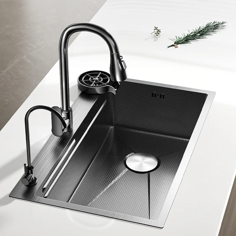 

Kitchen vegetable basin large single slot 304 stainless steel thickened dishwashing sink under the table household sink dishwash