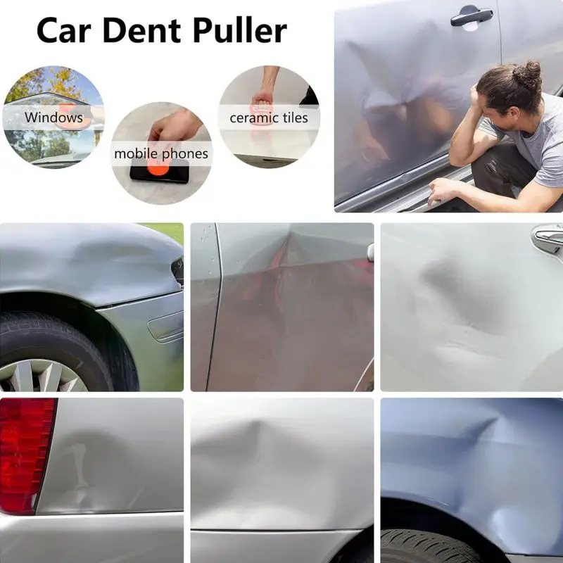 Car Dent Puller Suction Cup 2-Sizes Car Dent Remover Repair Cars Door Body Suction Cup Kit For Auto Large Dents & Small Dents