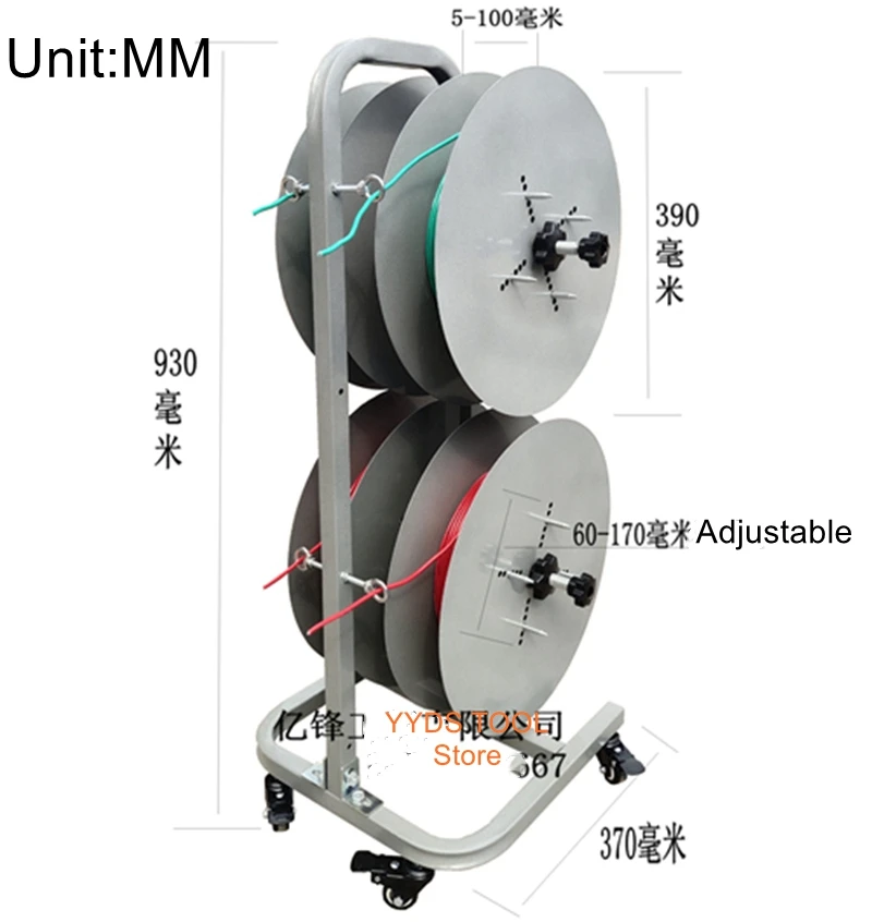 Vertical Automatic Threading Machine Threader Payoff Reel Stand Electrician Wiring Machine Wire Stripper