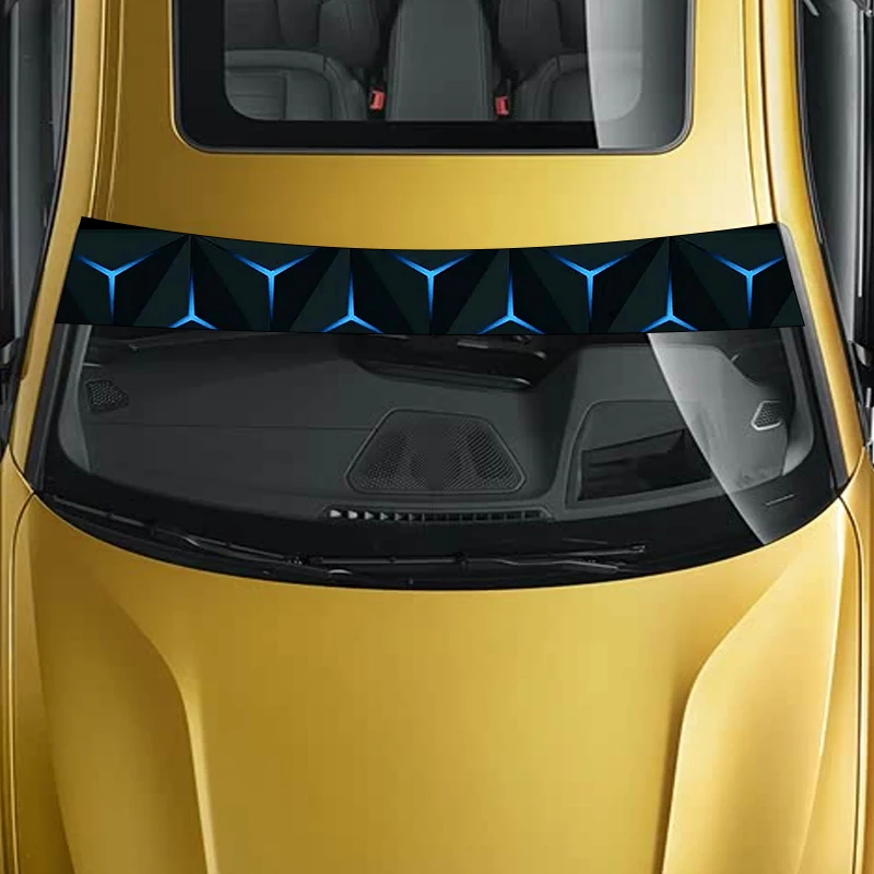 1 morceau d'autocollants pour pare-brise de voiture à motif géométrique technologique pour tous les modèles de voitures. Cette haute qualité, imperméable