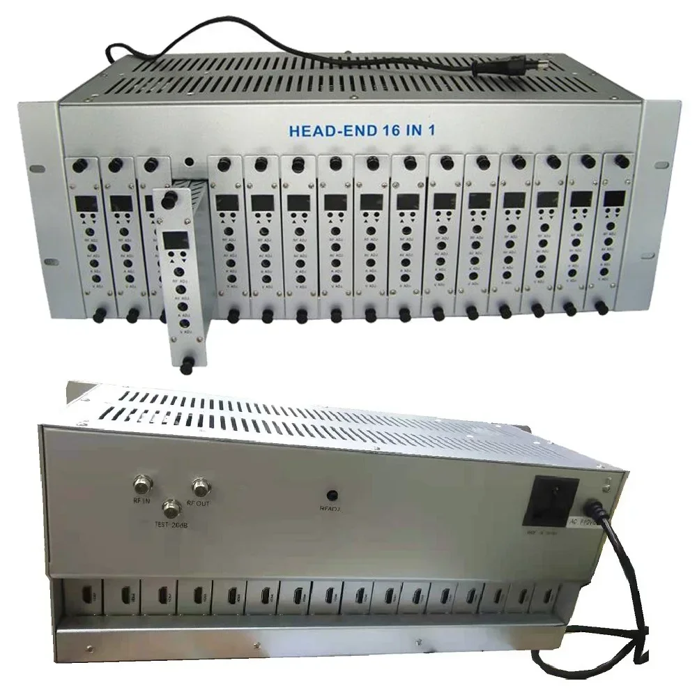 Modulador fijo analógico CATV montado en rack Modulador rf fijo de 16 canales