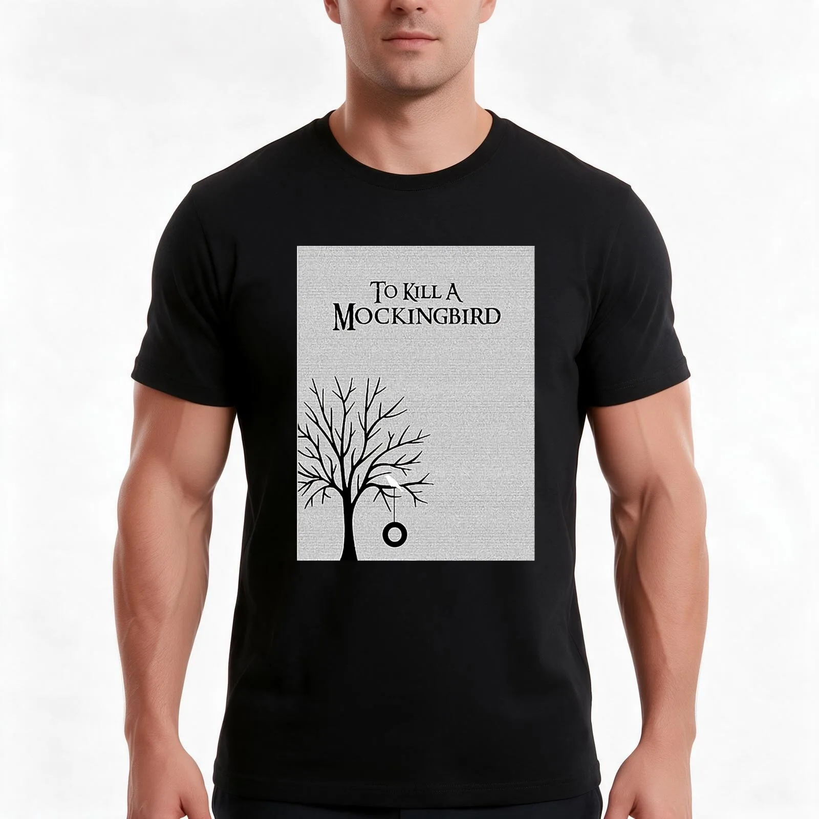 To Kill A Mockingbird -To Kill A Mockingbird Lit Print Framed Print T-Shirt Summer Casual Cotton Tee Oversized Streetwear Tops