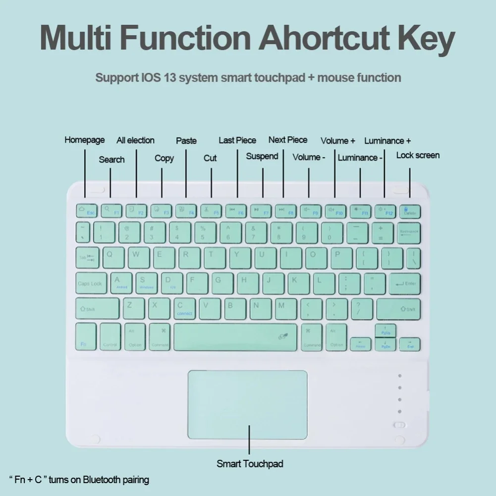 Imagem -05 - Capa de Teclado para Xiaomi Poco Pad Flip Stand Touchpad Incorporado 12.4 Pro 11 10.61 12.1 2024 6s Pro se