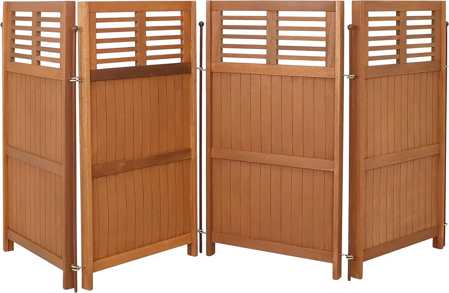 home.44-Inch Tall Folding Outdoor Wood Panel Privacy Screen