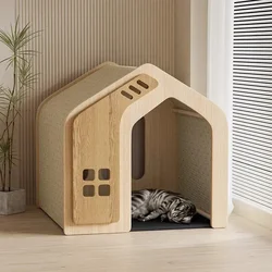 Solid wood pet cat kennel Four seasons universal teddy Pomeraneggy small and medium-sized dog house house house