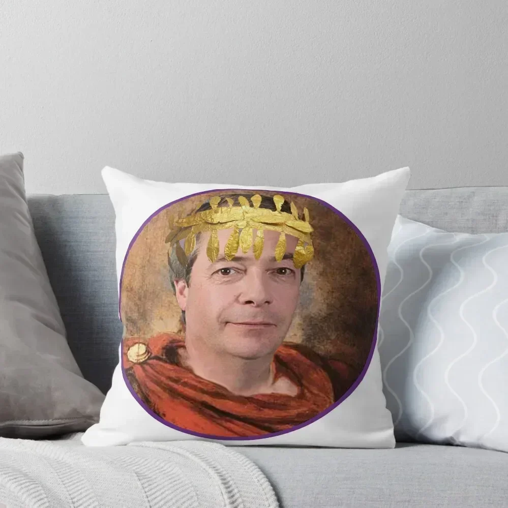 Emperor Nigel Farage Throw Pillow Embroidered Cushion Cover Decorative Cushions Christmas Pillowcase pillow