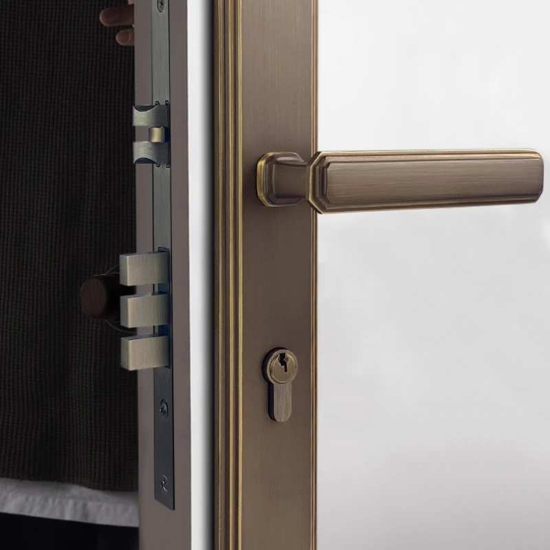 

Villa door , modern light luxury, all copper lock, indoor bedroom room lock, magnetic and silent