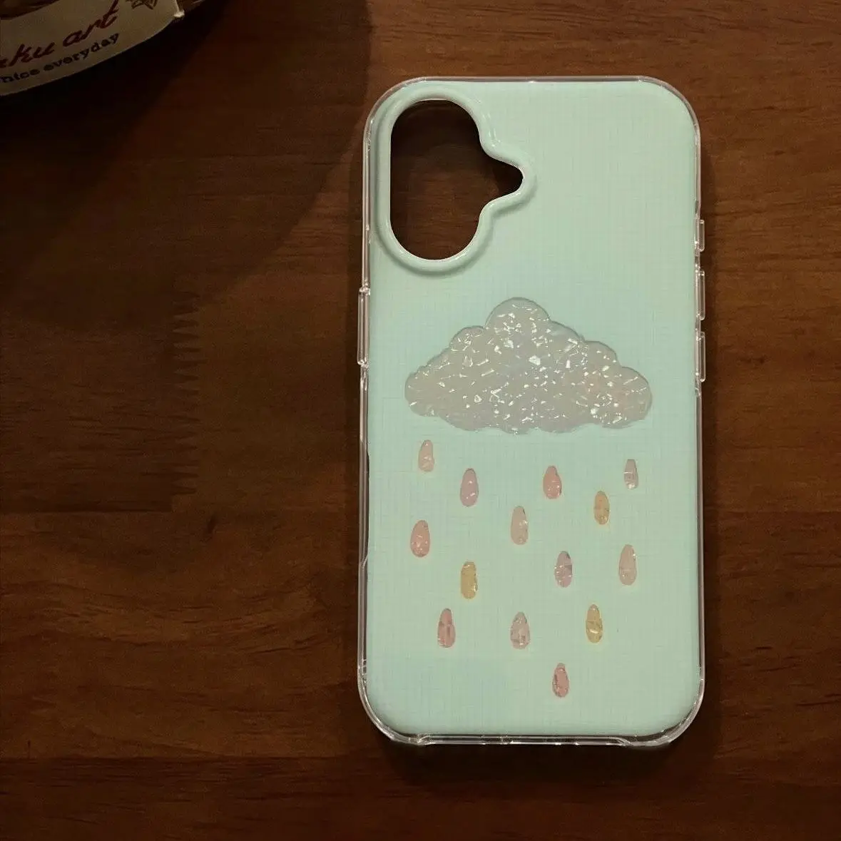 Fashion Blue Diamond Cloud Raindrop Phone Case For IPhone 18 Duo 17 Air 16 Pro Max 15 14 Plus 13 Mini 12 11 Pro Soft Back Cover