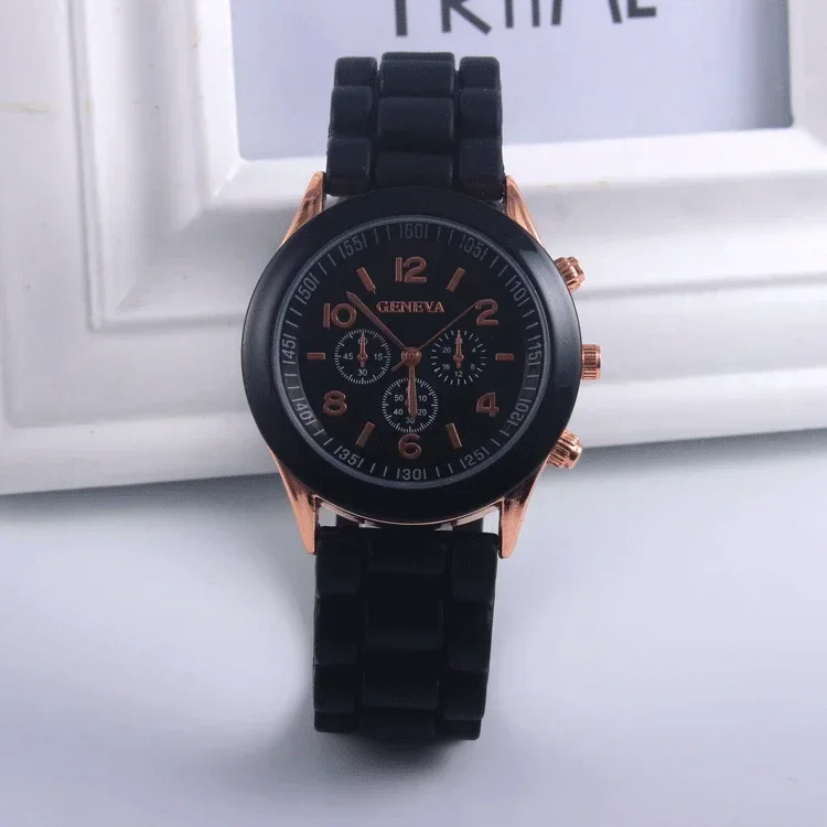 Casual Round Pointer Quartz Watch Silicone Fashion Analog Wrist Watch & 1pc Star Bracelet, Gift For Women Girls Her