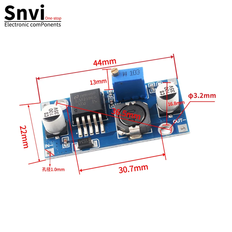 Snvi LM2596 DC to DC Buck Converter 3.0-40V to 1.5-35V Power Supply Step Down Module 1/5/10pcs