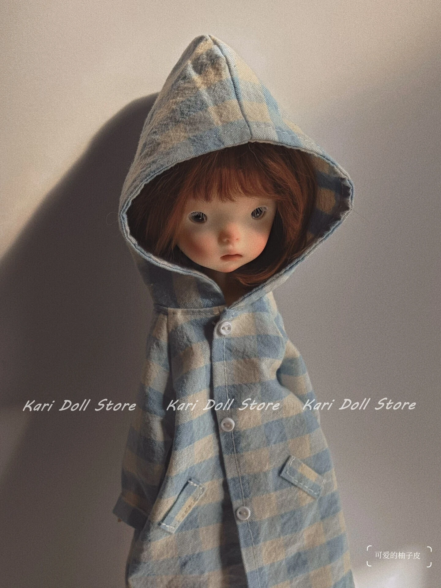 

Одежда для кукол Kari 2026: Красочное клетчатое пальто с капюшоном для кукол Landazz Landoudou ob24 ob22