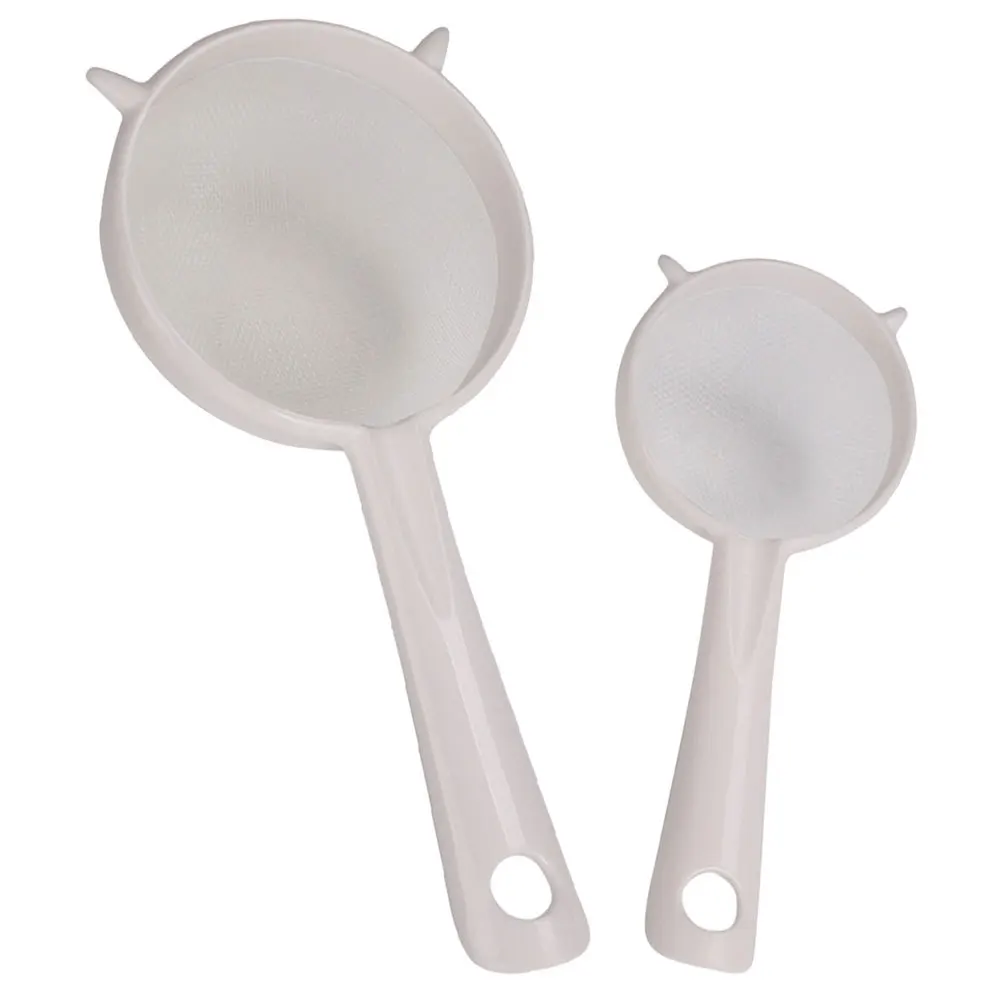 

2pcs Fine Mesh With Handle For Soy Milk Filter Tool Multipurpose Fruit Juice Sifter Mesh Sieve Cooking Kitchen Supply