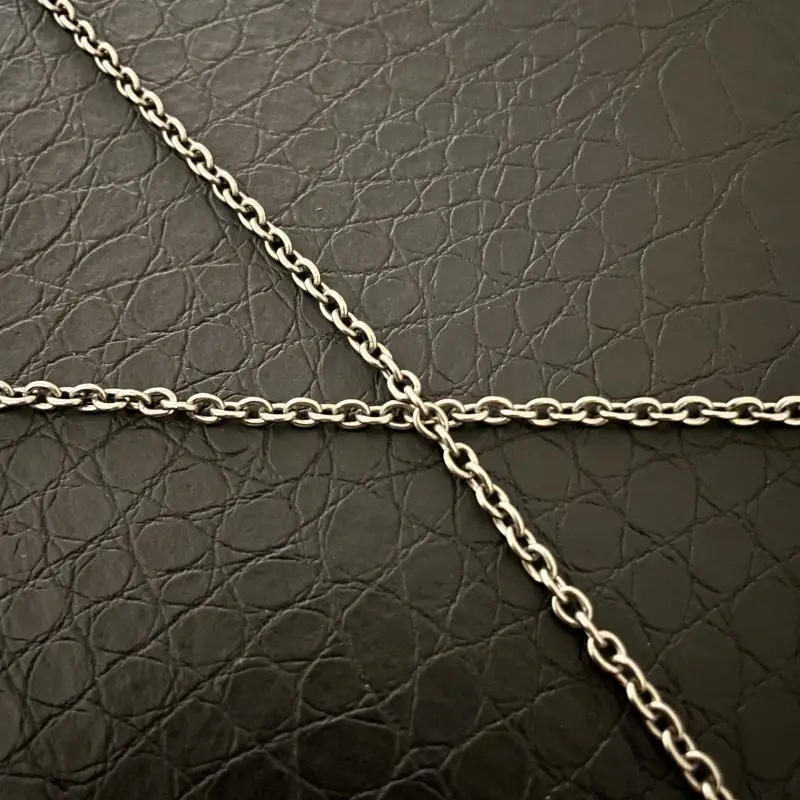 Pure Titanium O-shaped Necklace with A Width of 3mm, Lightweight and Allergy Resistant Thin Chain, Men\'s and Women\'s Necklaces
