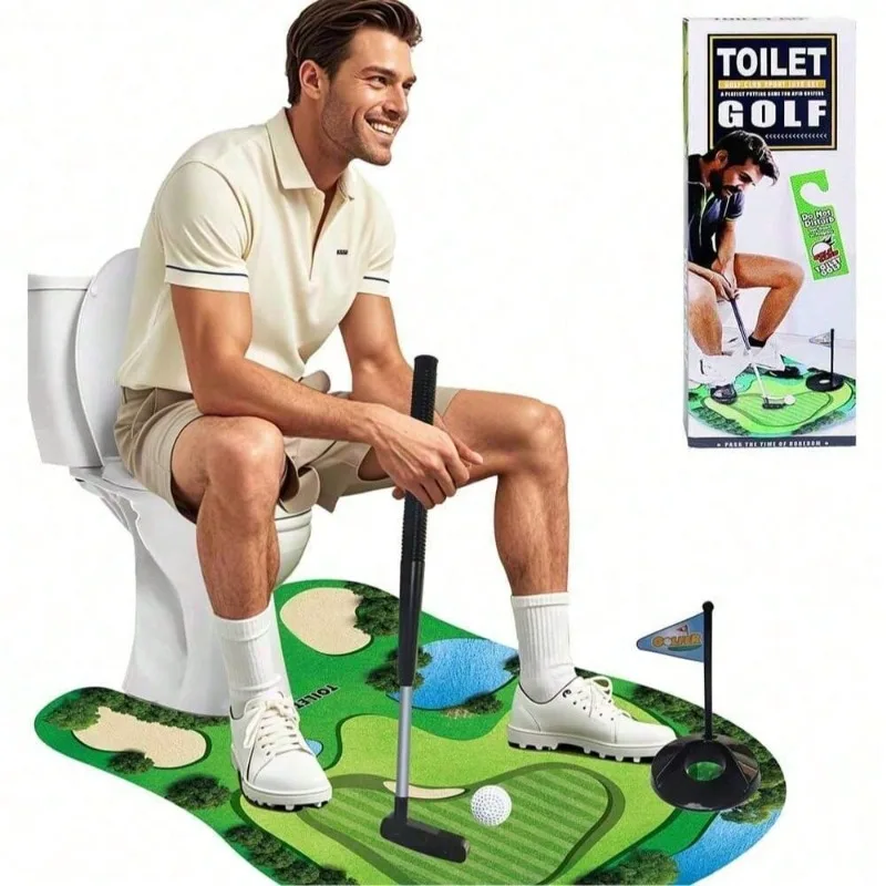 Toilet Golf Gag Gifts for Men, White Elephant Gifts for Adults, Funny Dad Gifts, Mini Golf Daddy Game, Christmas/Birthday Gift view 2