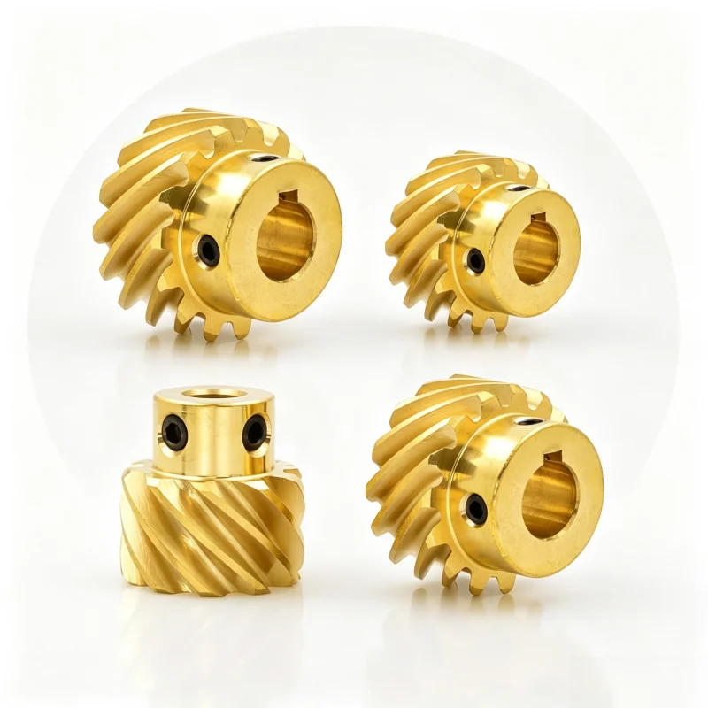 1Pc Brass Crossed Helical Gear 45 Degree Module 1M 1.5M 10/13/15 Teeth Bore 6‑15mm Copper Screw Gear for Machinery Transmission