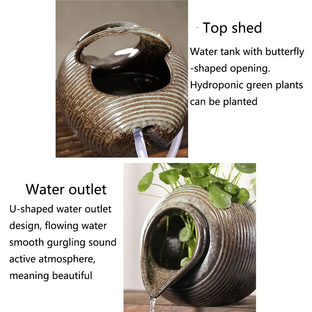 Top Opening Circulating Water Clay Pot Flower Pots Decorative Open Ceramic Tank Easy To Clean Multi-functtional