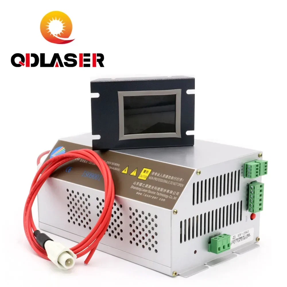 QDLASER HY-Z80 80-100W CO2 Laser Power Supply AC90-250V with Monitor for EFR Tube Engraving Cutting Machine
