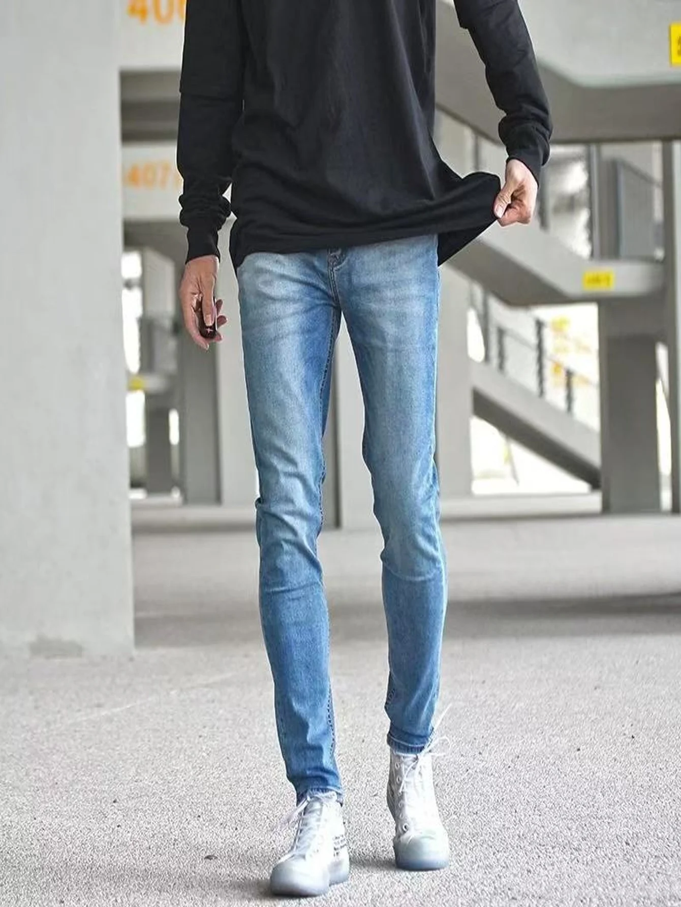 Men Comfort Slim Fit Blue Jeans Y2k Drip Original Unisex - No accessories or belts included