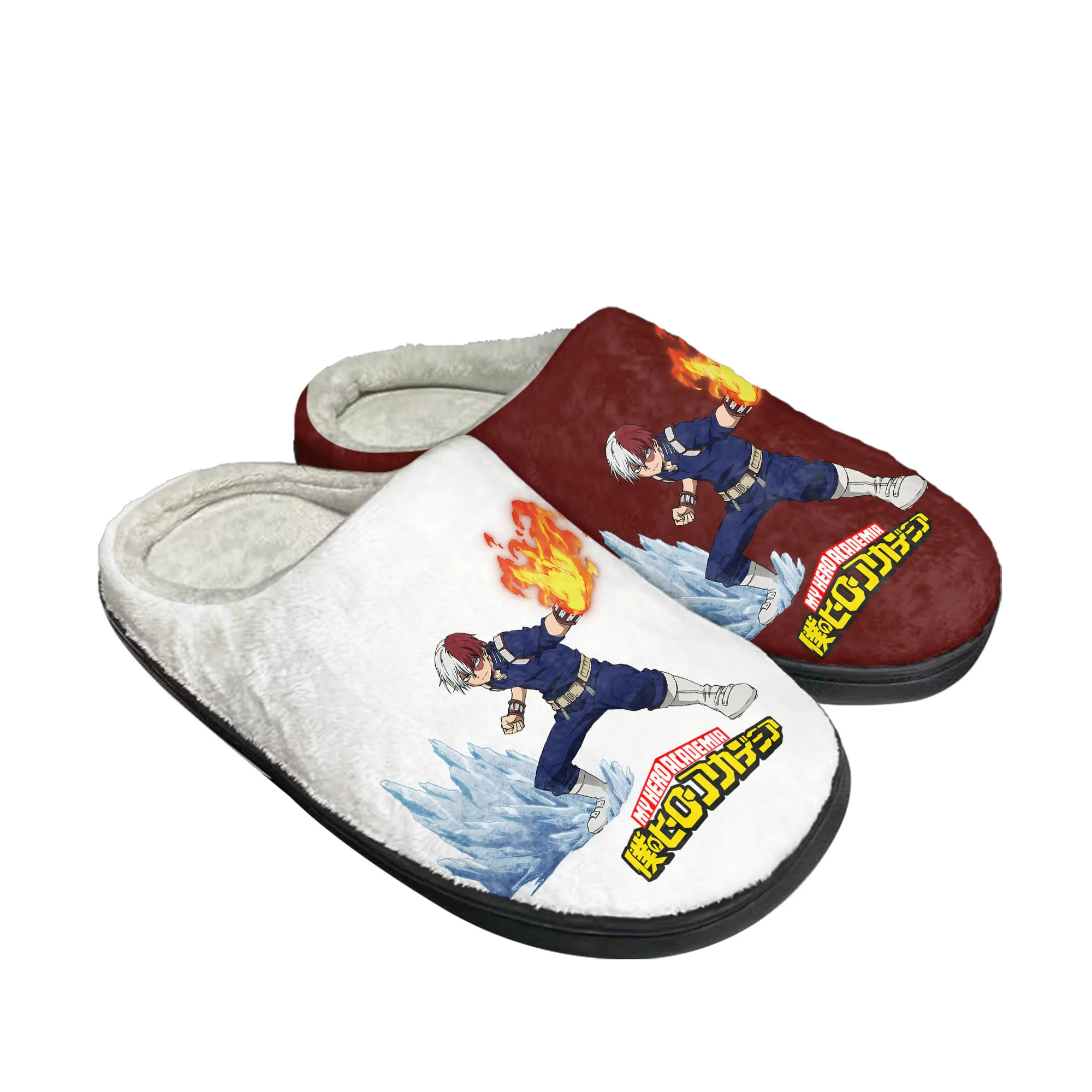 

Шото Тодороки My Hero Академия домашние хлопковые тапочки на заказ Мужские Женские сандалии плюшевые повседневные сохраняющие тепло туфли термотапочки
