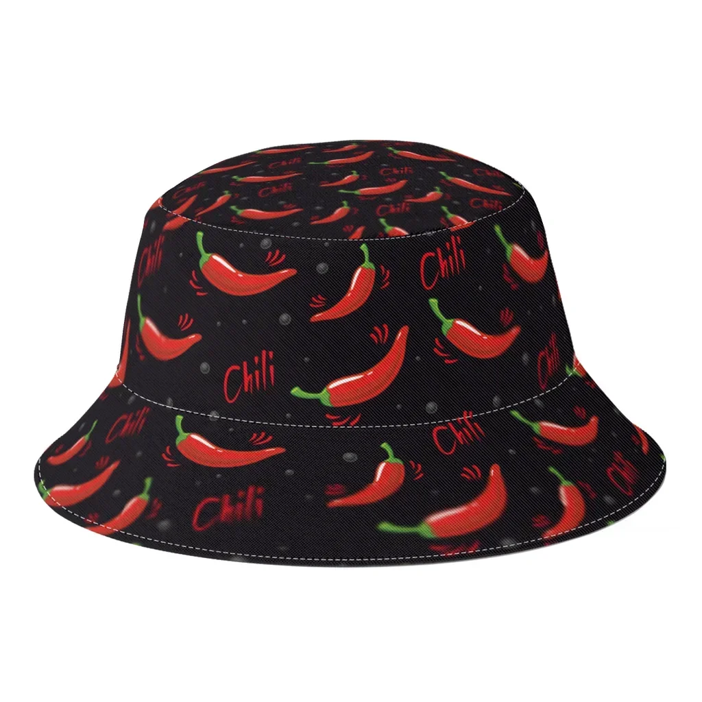 

Chili Peppers Fisherman Cap Hip Hop Gorras Summer Unisex Vegetable Printing Bucket Hat Outdoor Beach Camping Hiking Fishing Caps