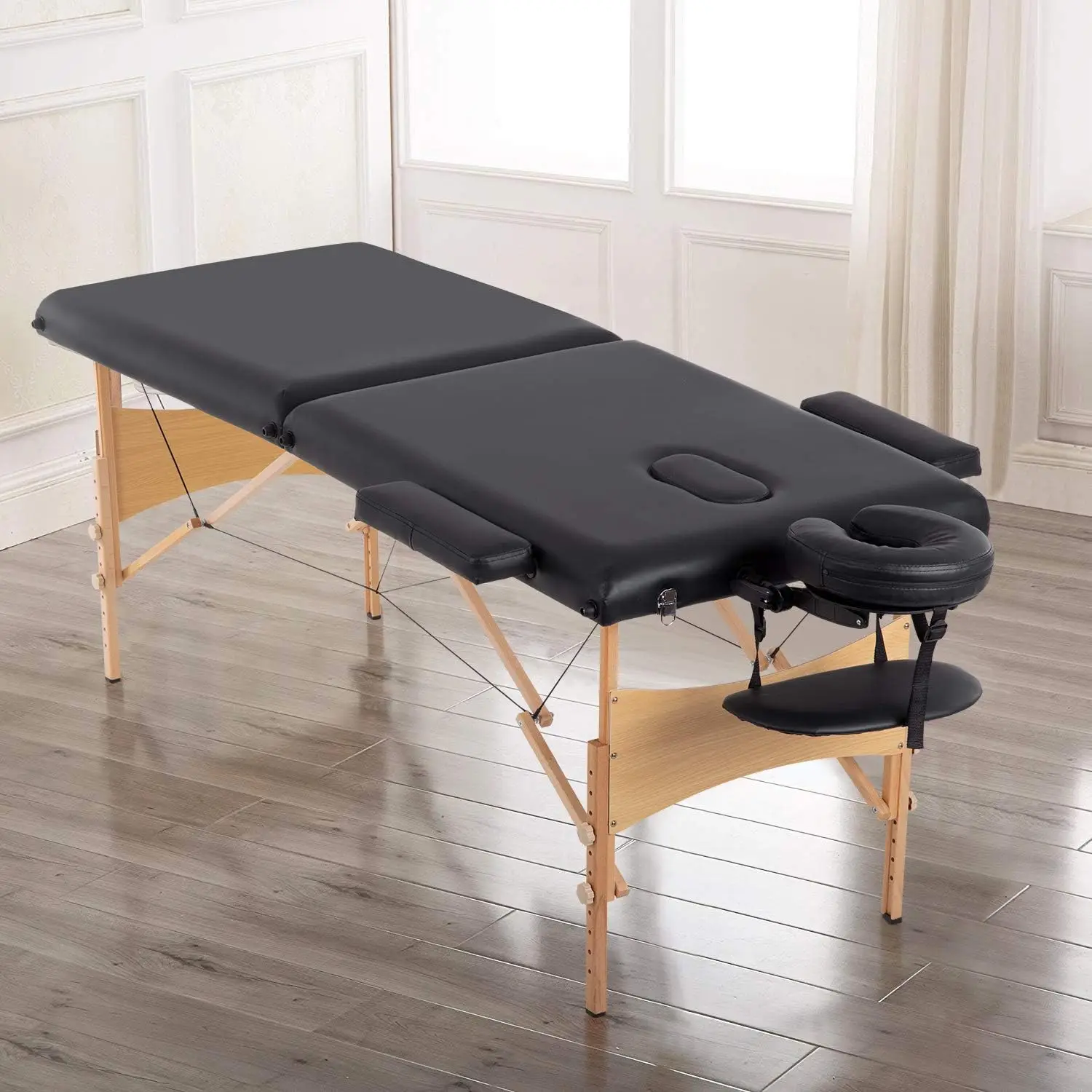 Massage Bed Portable Massage Table 2 Fold Lash Heigh Adjustable SPA 28 in Wide Salon Face Cradle with Non-Woven Bag