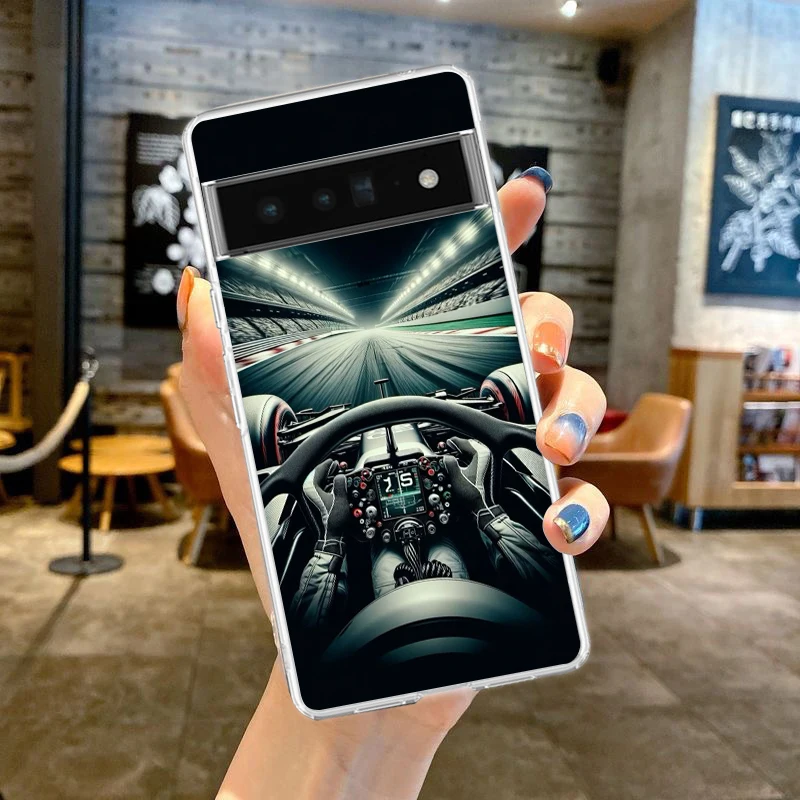 Handyhülle für Google Pixel 9 8 7 6 5 4 4XL 7A 6A 5A 4A 3A Pro XL 5G Transparentes weiches TPU Nürburgring F1-Schaltkreismuster