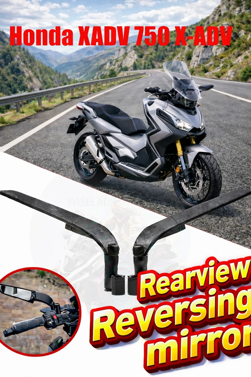 

Для мотоцикла Honda XADV 750 X-ADV X ADV 750 XADV750 X-ADV750: Зеркало заднего вида с ЧПУ и фиксированным креплением (крыло)