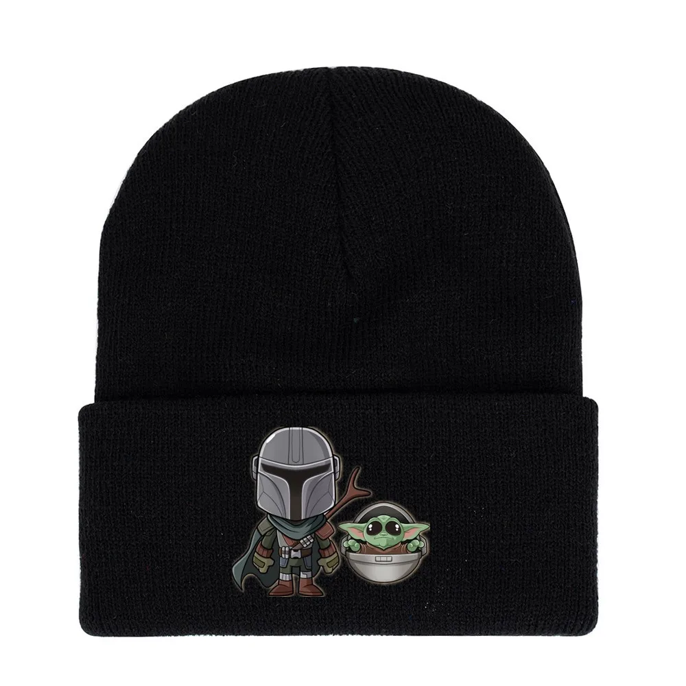 Disney Cartoon Anime Star Wars Kawaii Yoda Knitted Hat Beanie Caps Skullies Beanies Ski Cap Bonnet Hats Winter Warm Outdoor