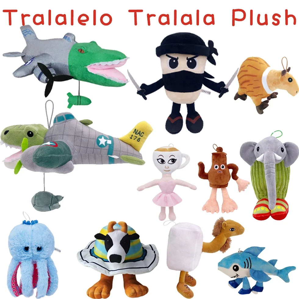 Nuovi stili Tralalero Tralala Shark Peluche Tungtung Sahur Cervello italiano Rot Animale SHARK Peluche Peluches Bambola di pezza Giocattolo Regali