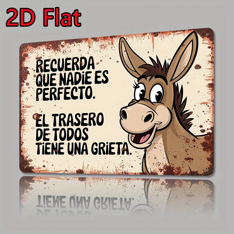 2D Flat, 1pc Vintage Wooden Sign with Donkey Design - Retro Welcome Plaque for Home, Office & Garden Decor, Hanging Ornament,