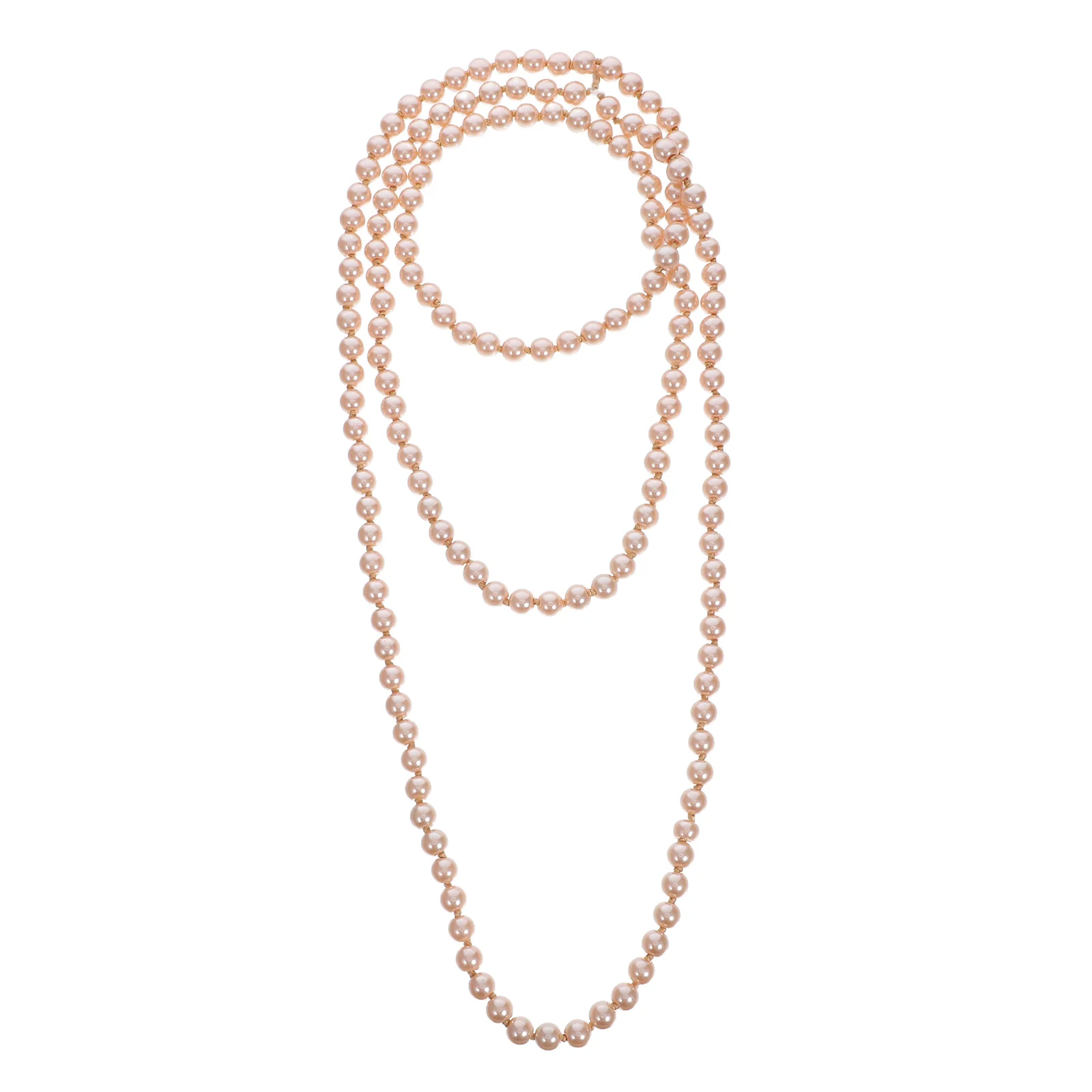 معقود اللؤلؤ قلادة الطبقات سترة طويلة سلسلة مجوهرات لحفلات الزفاف الرسمية ملابس غير رسمية أنيقة مقلد اللؤلؤ الإكسسوار #1