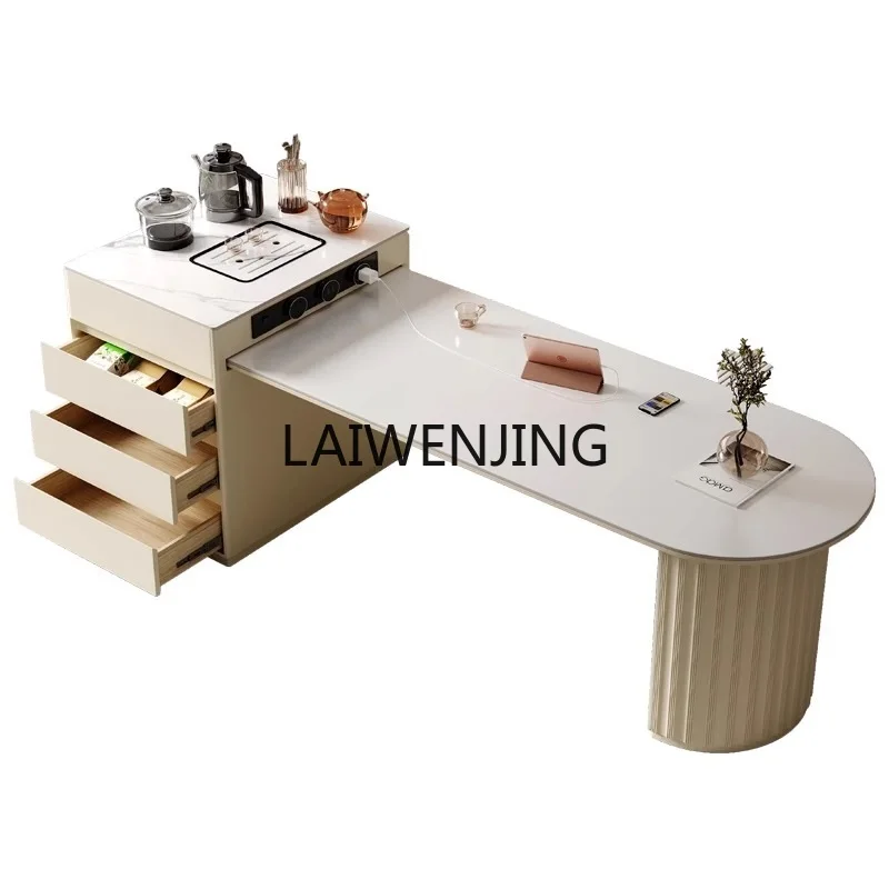 LYN island table integrated retractable rock slab household simple sink collapse